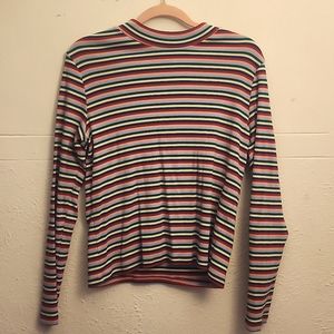 Monki Multicolor Striped Long Sleeve Tee